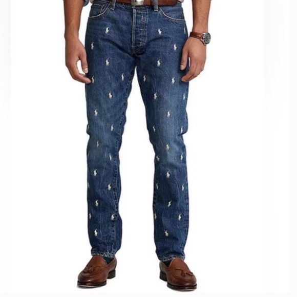 Polo Ralph Lauren Sullivan Slim-Fit Tapered Leg Embroidered Pony Stretch Jeans - Picture 11 of 13